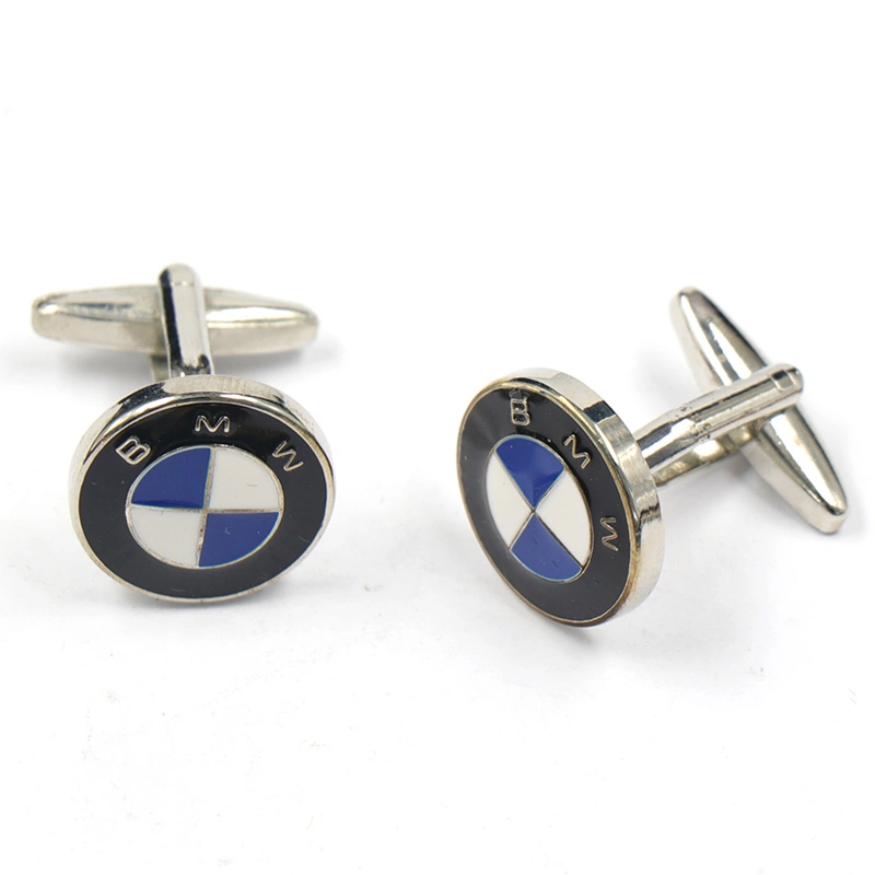 Factory Custom Made Metal Alloy Men Cuff Decoration Ornament Manufacturer Customized Brass Accessory Bespoke Silver Plated Car Brand Logo Rolls Royce Cufflink