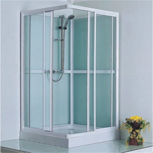 Salle de bains coulissantes en verre trempé de déplacer une cabine de douche blanc 90X90