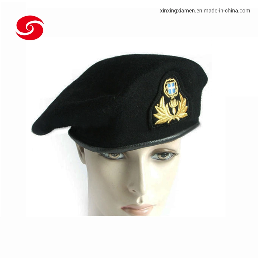 Wholesale/Supplier Wool Military Beret Cap with Embroidery Emblem