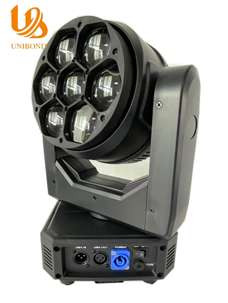 DJ Stage Lighting Equipment 7X40W RGBW 4-in-1 Quad-Color LED Zoom Wash Mini 7X40W Bee Eye