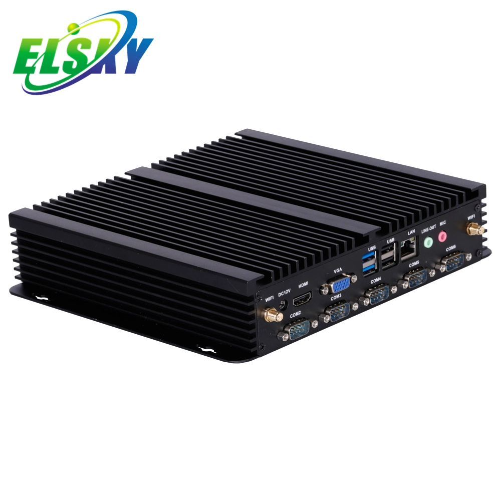 Elsky Ipc6000 X86 Mini Itx Fanless Ebedded 4th Gen I3 I5 I7 Linux Ubuntu OS Portable Industrial Mini PC with Parallel Port