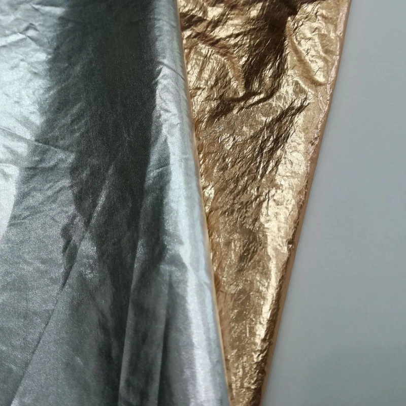 20d Nylon Crepe Metal Hot Gold et Silver Fabric