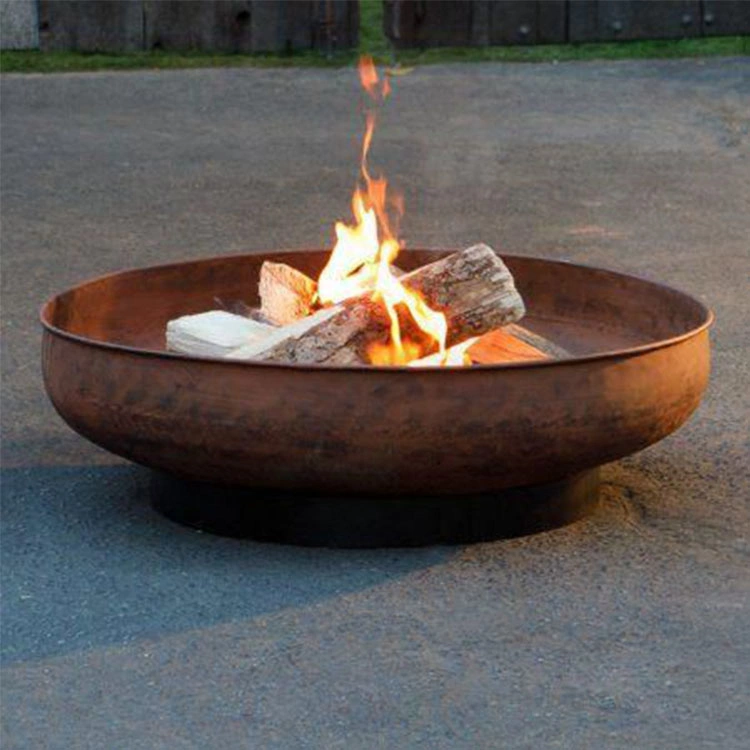 Corten Steel Rusty Metal Courtyard Decoration Round Fire Pit Brazier