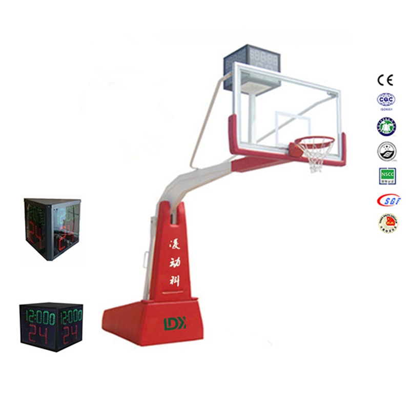 Portable Basketball Systems Electric Hydraulic Fold Electric Walk Basketball Hoop for Basketball Base