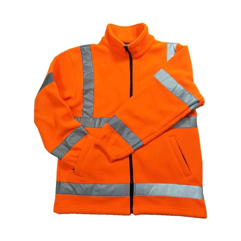 La norme européenne vêtements réfléchissants thermique laine polaire de la sécurité Veste réfléchissante outdoor avertissement Vêtements réfléchissants