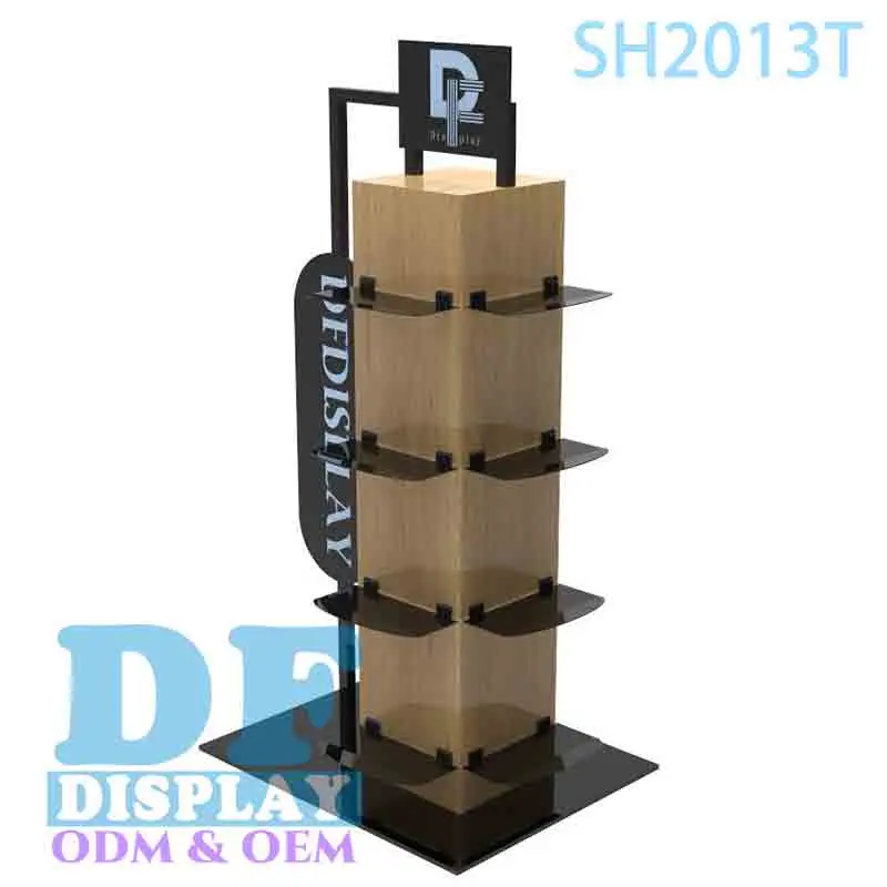 Shoe Rack Floor Wooden/Acrylic Footwear Display Stand Shoes Rack Sneaker Shelf Double Sided Shoes Display Rack for Retail Store Wholesale/Supplier Display Stand Shelf