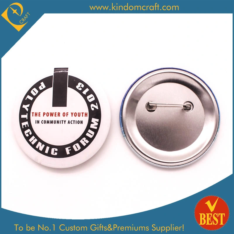 Custom Organization Metal Cmyk Printed Tinplate Badge Tin Button Badge for Polytechnic