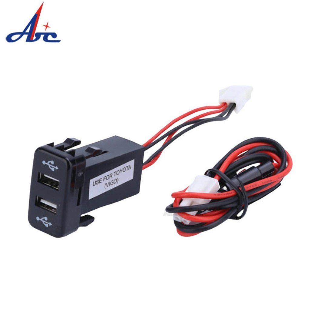 DC 12V 3.1A Dual Car Charger Power Socket USB Charger Port Multiple USB Charger for Large Toyota