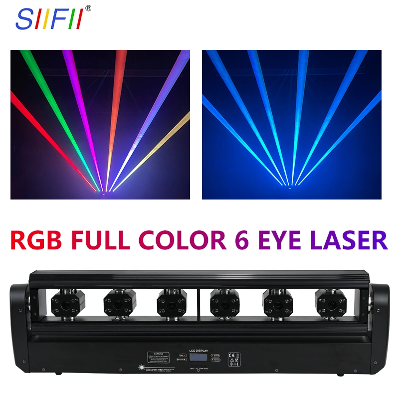 Bühnenbeleuchtung DJ Laser Light 6 Lens Fat Beam Laser Bar DMX RGB Moving Head Laserlicht