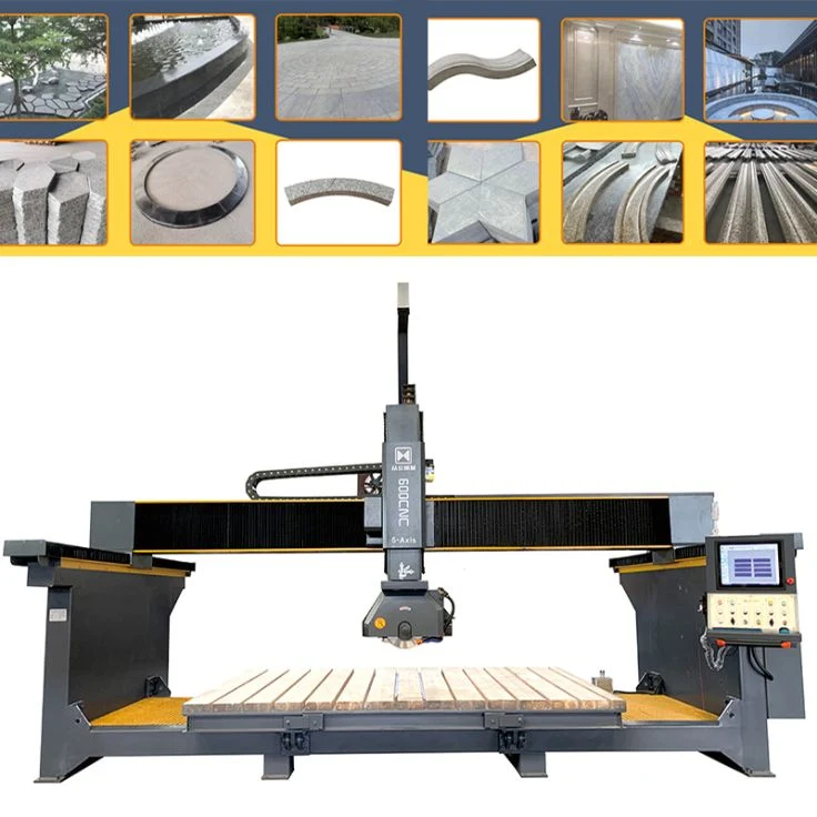 5-Axis Italian System Heavy Duty CNC Bridge Saw Machinery Quartz Block Marble Granite Stone Cutting Machine Cutter Countetop Processing Profiling Shaping 2/3D