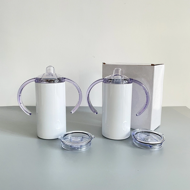 Bebé niños pequeños 12oz recto absolutamente blanco Sublimation bricolaje Mantiene las bebidas calientes y frías tazas de paja de los niños Café de viaje Vaso de agua de cerveza