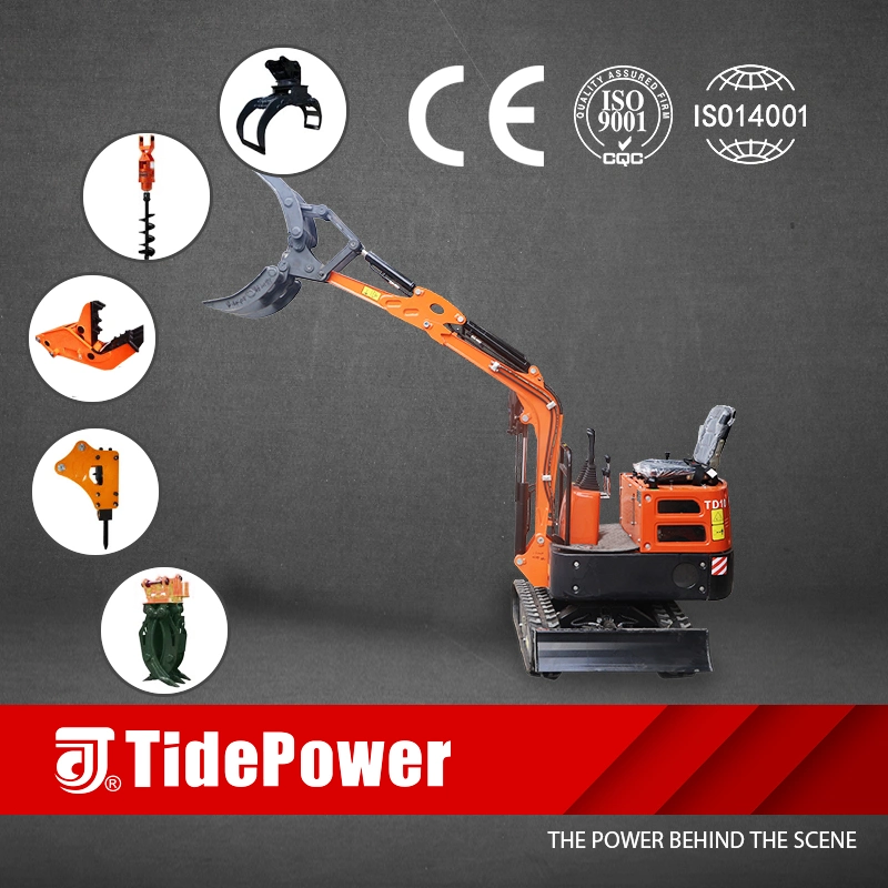 Td12 Tide Power Mini Excavator, 1 Ton Mini Excavator, 2 Tons Mini Excavator, 3 Tons Mini Excavator, 4 Tons Mini Excavator, Perkins Engine, Eaton Motor