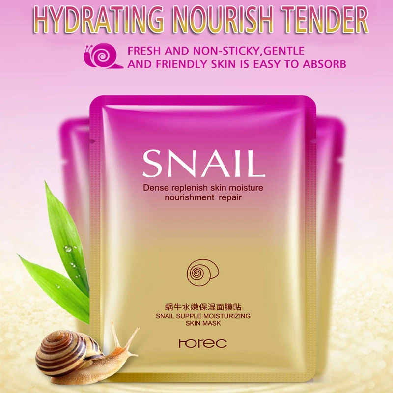 Rorec Snail Face Mask Whitening Nourishing Moisturizing Oil Control Smooth Acne Treatment Facial Care Anti Wrinkle Anti Aging