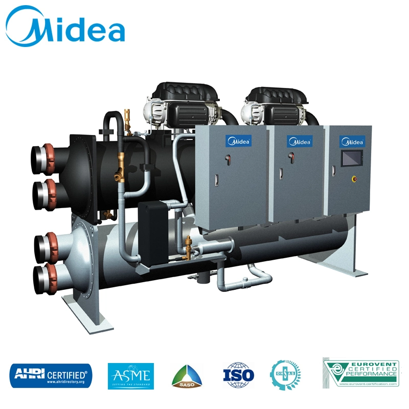 Midea Two-Stage Compressing Advanced Throttling Technology Magnetic Bearing Centrifugal Chiller 350rt 1231kw Centralised Air Conditioner System