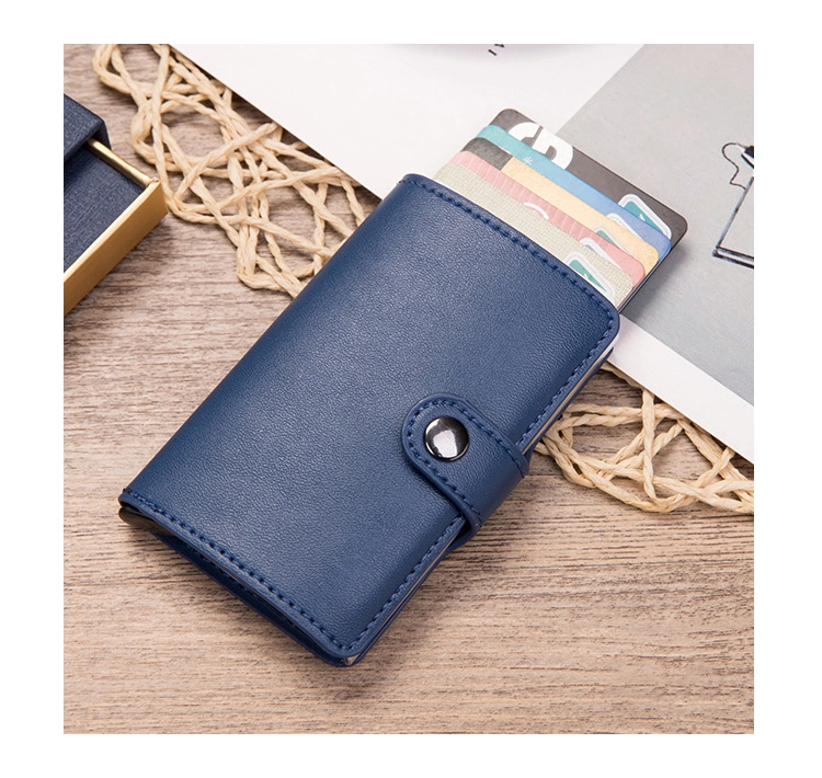 RFID Blocking Pop up Synthetic Soft Leather Business Wallet ID Credit Card Holder