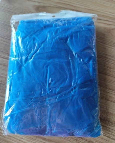 42inch OEM Blue Disposable CPE Plastic Raincoats with Pants