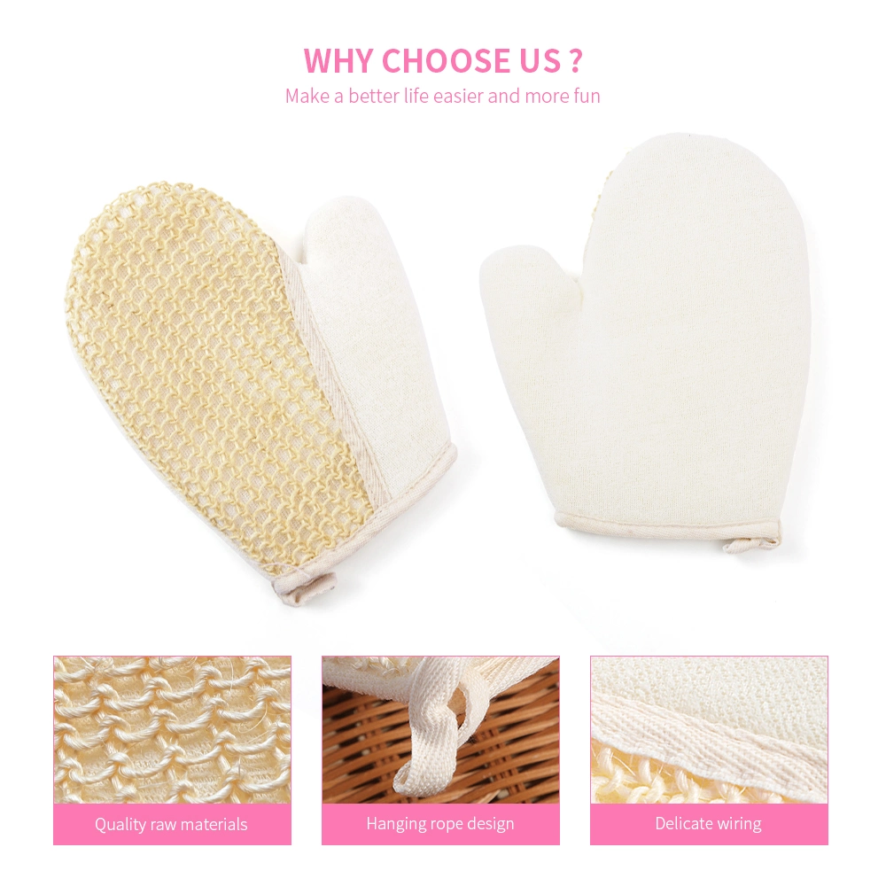 Gants de bain en coton doux et nouveau style – Mitaines exfoliantes à l'arrière Pour le massage spa et l'gommage du corps