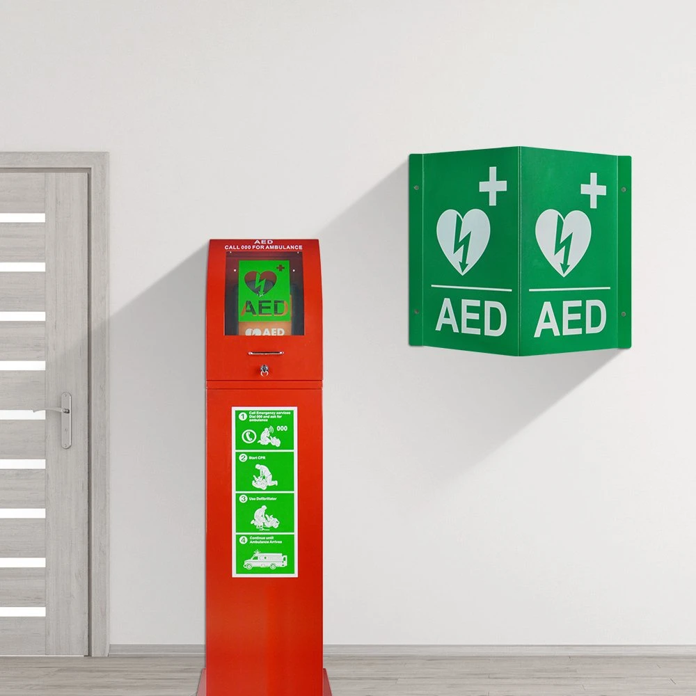 WAP 3D AED mit frei bedruckbaren Beschriftungen vor Ort im Gerät Zeichen