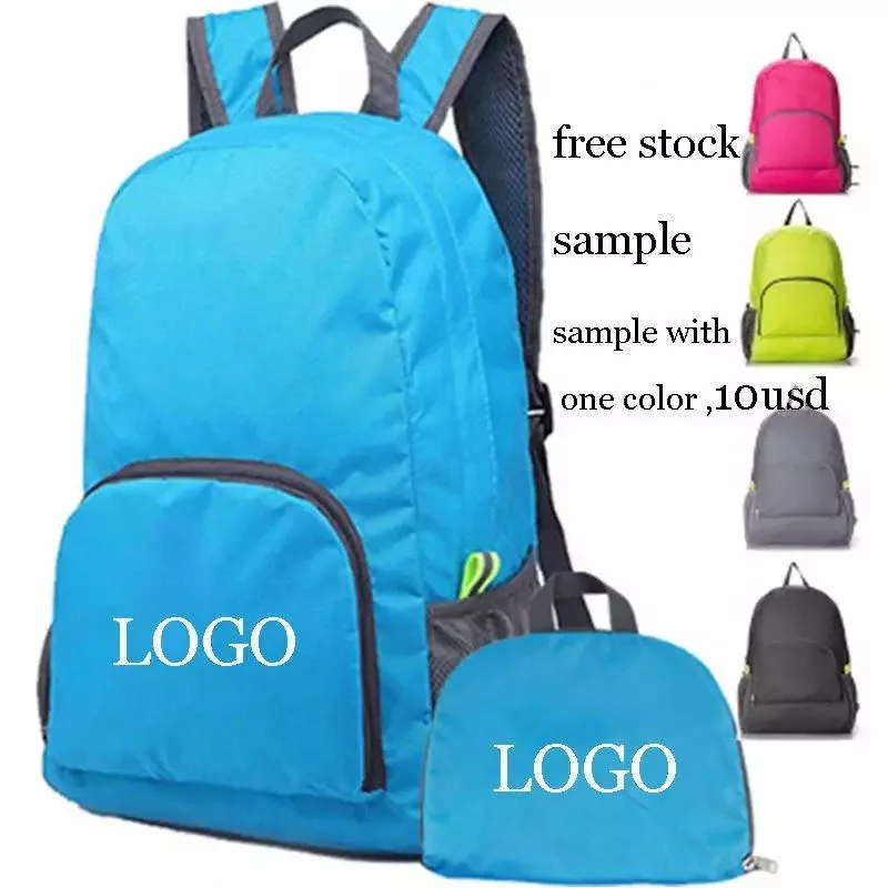 Custom Logo Cheap Travel Backpack Bolsa portátil ligera para exteriores Mochila plegable Bolsa de la escuela