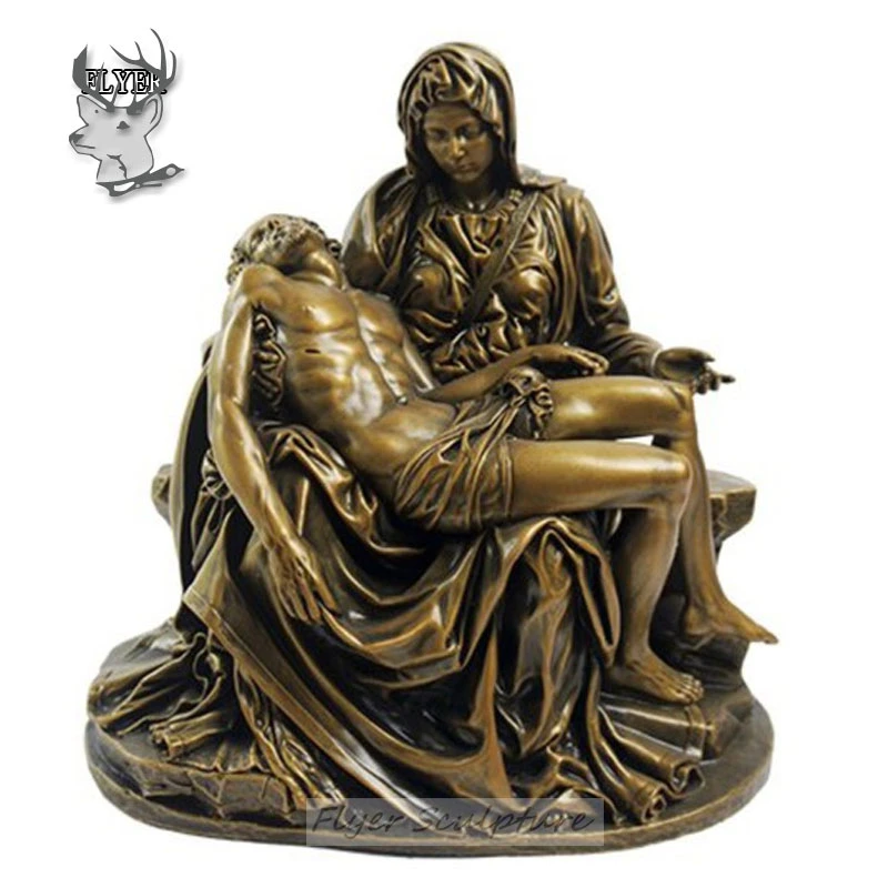 Statues de l'église catholique Bronze la Pieta de la Vierge Marie Tenue de la sculpture de cadeau religieux de Jésus