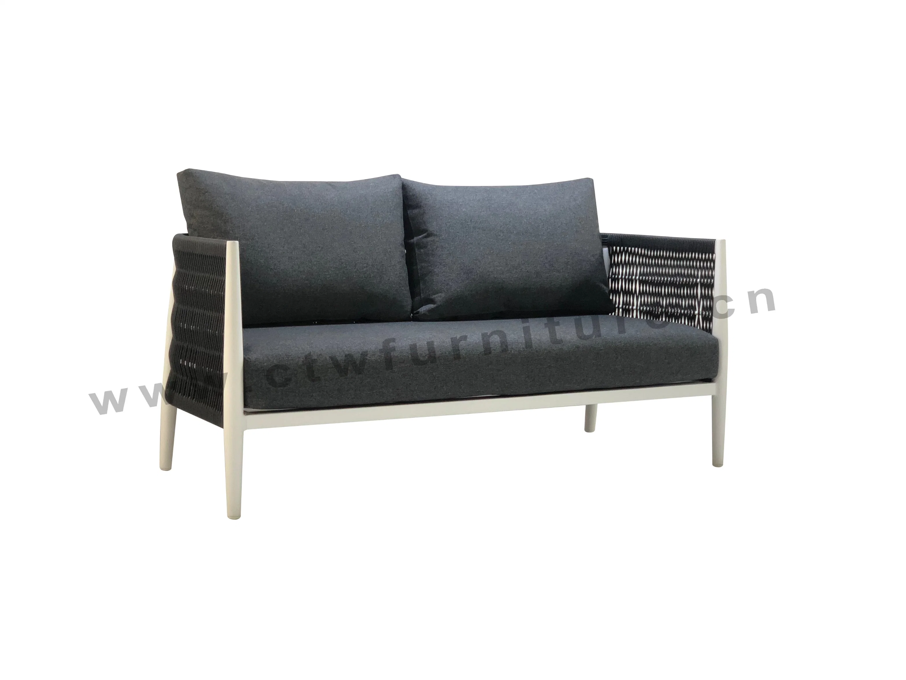 Outdoor Cramic Table Top Aluminum Frame with Wicker Weaving Rope Sofa for Living Room