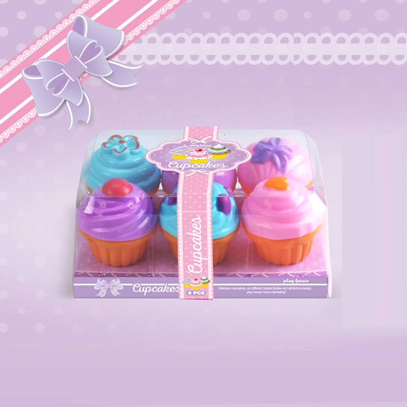 Children Colorful Newest Styles Pretent Toy Kitchen Toy Combination Afternoon Tea Heart Series Box Foot Set Simulation Cupcake