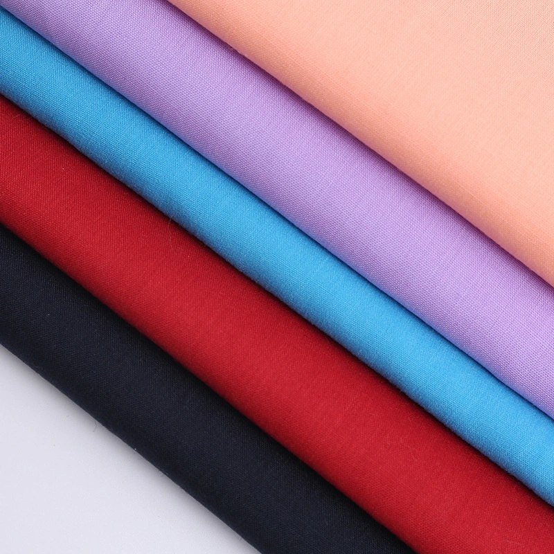 China Textile Fiber CVC 65% Cotton 35% Polyester Plain Woven Fabric for Cloth T Shirt Child Dress Uniform