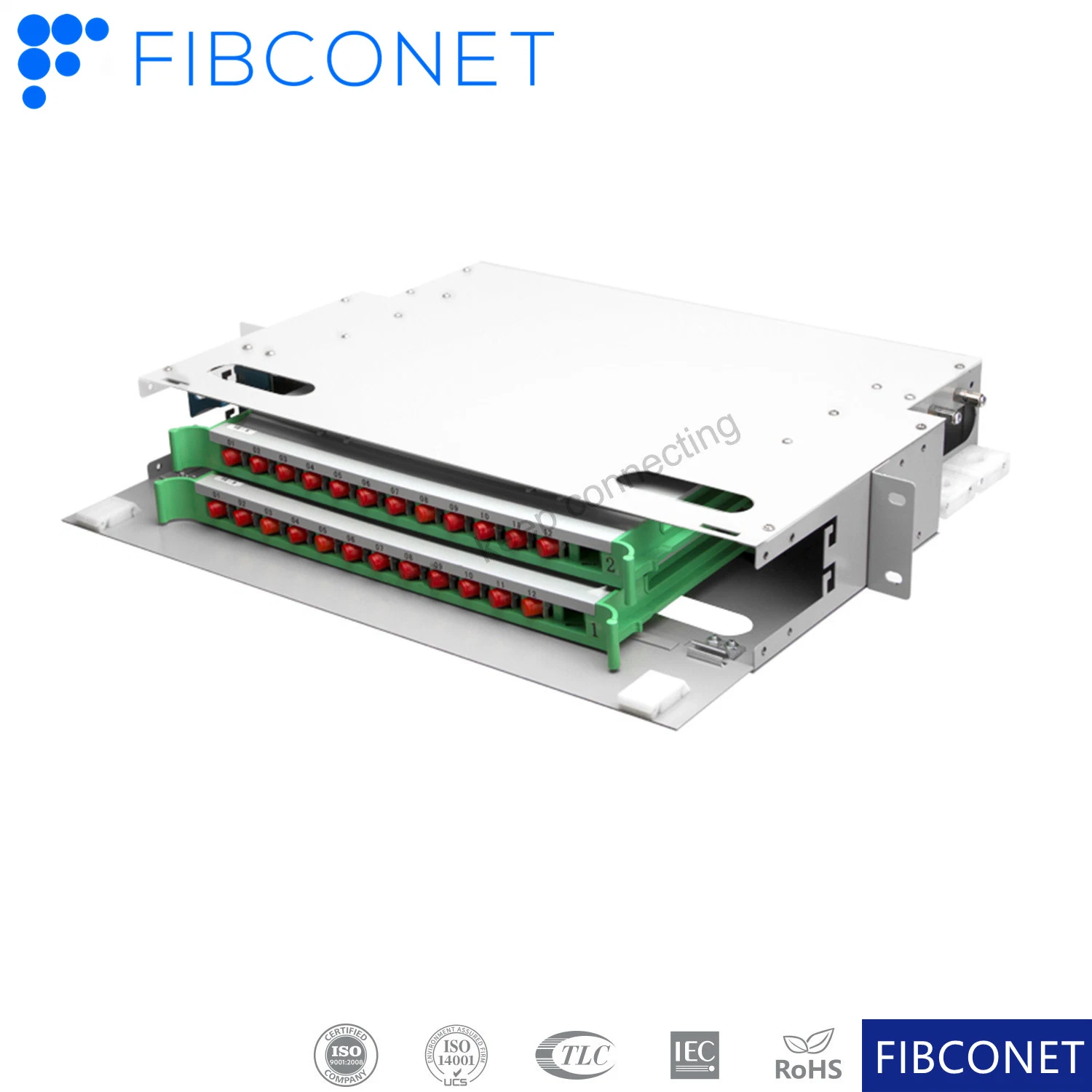 FTTH acero laminado en frío ODF 12 24 36 48 96 núcleos de fibra óptica Patch Panel Rack-Mounted bastidor óptico