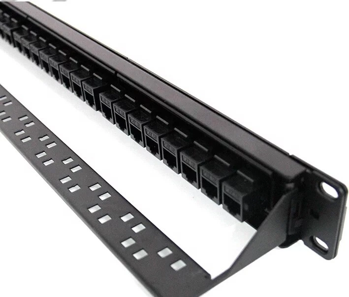 24-Port-UTP Kat. 5e/Kat. 6 Patchpanel Schwarz