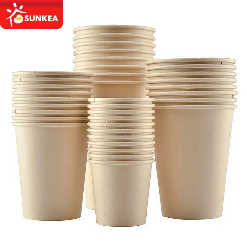 Disposable Custom Made Bamboo Coffee Paper Cups with Lids