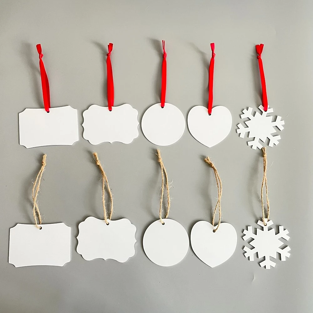 E.U.A. Armazém cerâmica Natal ornamento sublimação branco Metal sublimação alumínio Ornamentos presente de Natal com dois lados