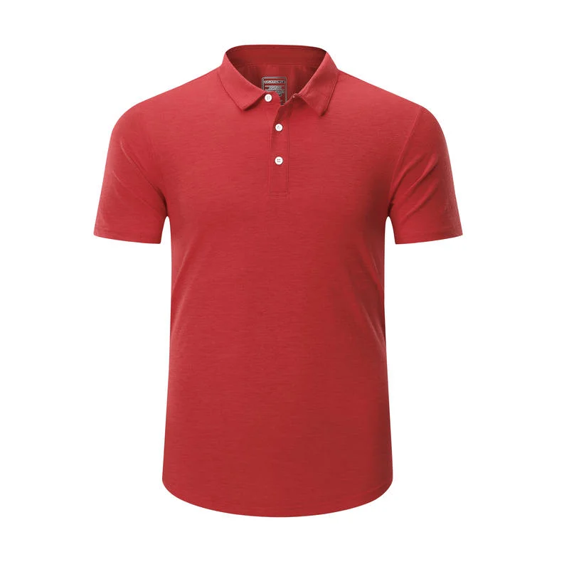 Décontracté polyester Fibre hommes et femmes Business Short-Sleeved shirt été Polo Uni à col carré avec logo personnalisé