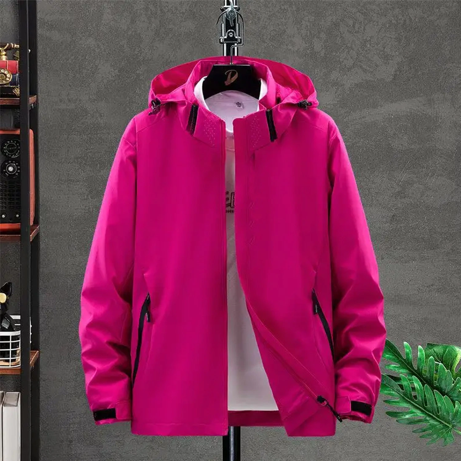 Waterproof Solid Color Outdoor Wear Windproof Warm Windbreaker Jacket