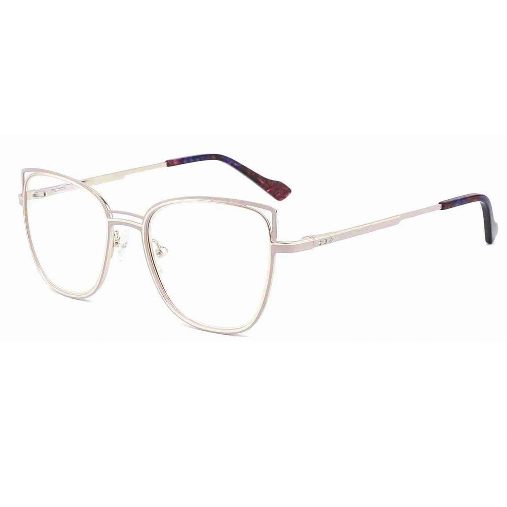 Xc62105 Cat Eye Blue Light Blocking Eyeglasses Clear Lens Color Matching Optical Glasses Fashion Big Frame Eyewear