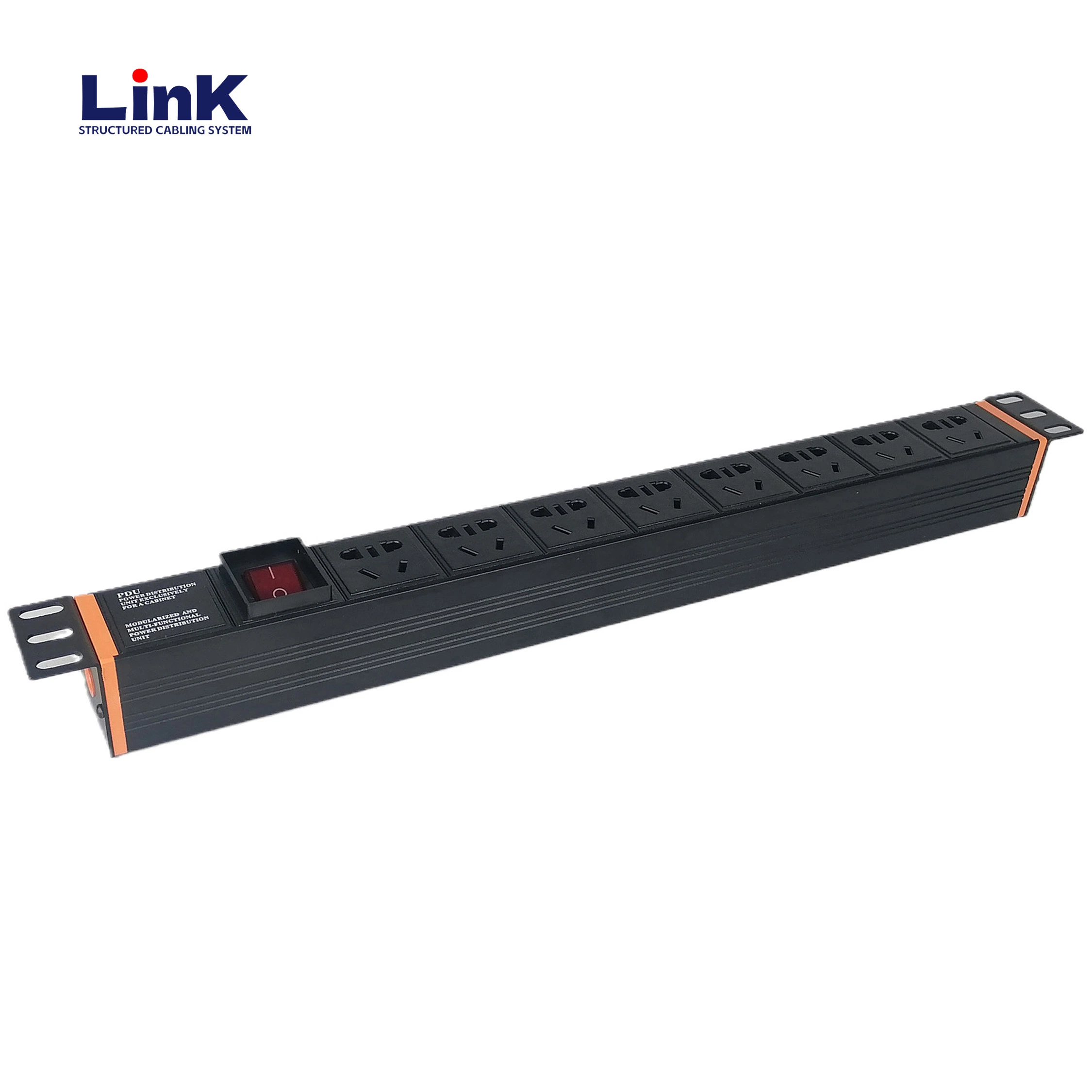 Horizontal PDU Surge-Protected 6-Outlet Power Strip Network Protection