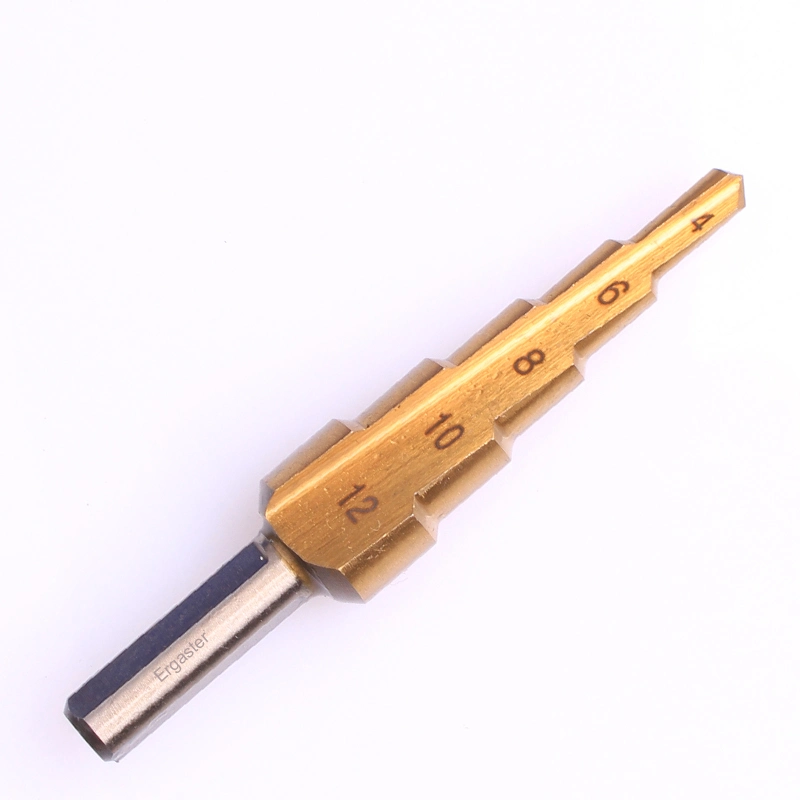 High Speed Steel Double Fluted Step Drill Bit for Cutting Metal Hole