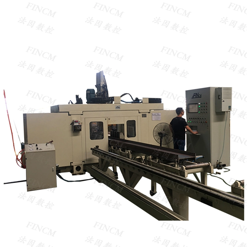 DLS400 FINCM  Steel Structure H Beam High Speed  CNC Metal Band Saw And Drilling Machine