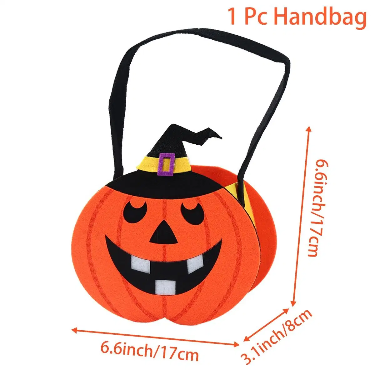 Multi-Style Novelty Felt Bucket Pumpkin Ghost Candy Hand Bags Halloween Party Supplies