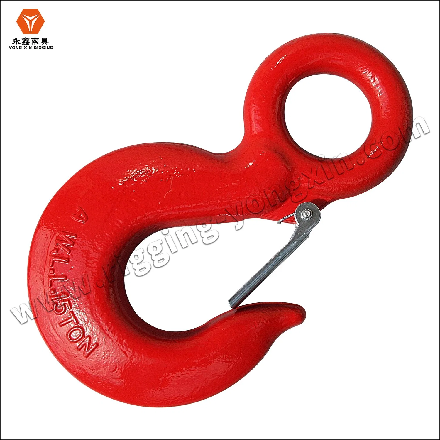 G80 Zinc Plated Crane Lifting Drop Forged Eye Grab Hook with Safety Latch