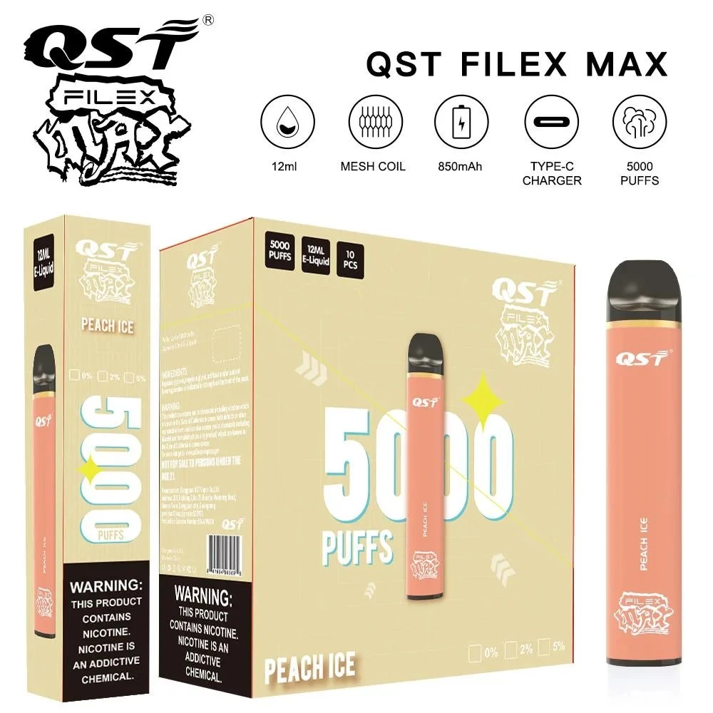 2023 Heißeste Produkt Qst Einweg Elektronische Zigarette Filex Max 5000 Einmal-Vape Pen Mit Puffs