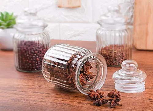 Beauty Pattern Ribbed Kitchen Container Pot for Food, Sweet, Spice