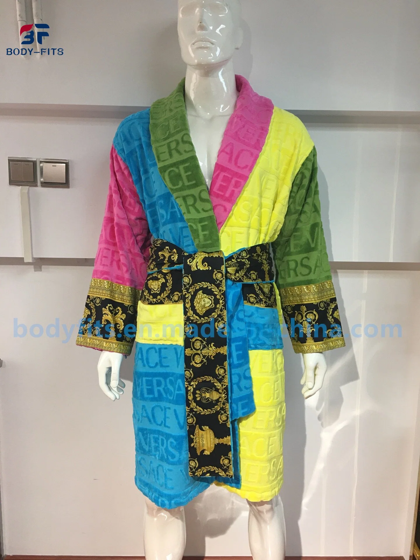 Custom Bademantel Bio-Baumwolle Terry Handtuch Badewanne Robe Berühmten Designer Schlafanzug Herren