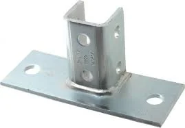 4 Holes Square Mount Post Base Channel for Single Strut Channel Fittings Secures Strut Assembly to Floors, Surfaces