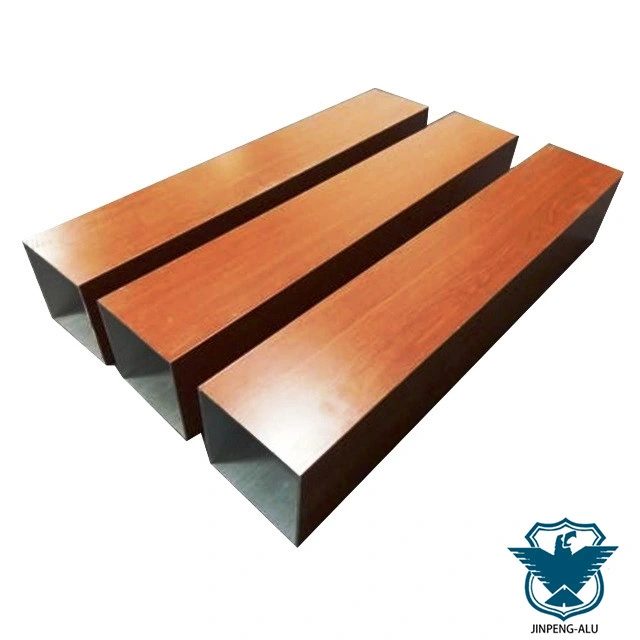 Wood Grain Aluminum Roof Ceiling Decoration-Aluminium Extrusion Rectangular Tube