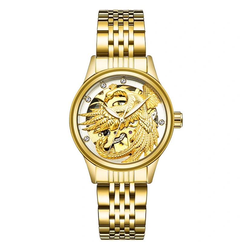 Switzerland Tevise Explosive Luminous Watch Fully Automatic Mechanical Watch Ladies Relógio mecânico Dragon Phoenix Couple Eagle (CFWT-008)