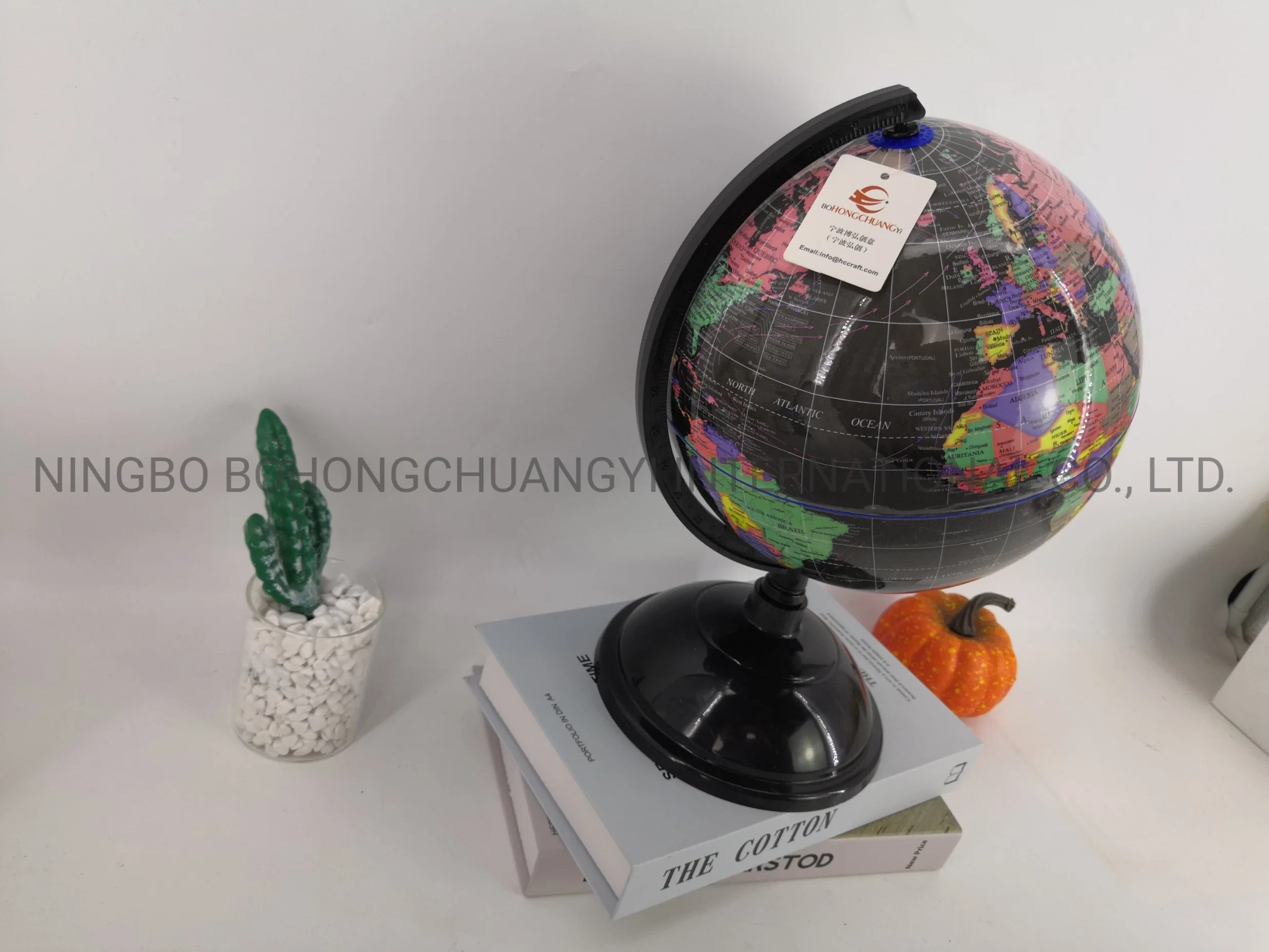 20cm Desktop Arched Teaching Globe with World Map with Plastic Stand Promotional Gift