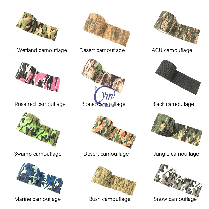 5mx4.5cm Camouflage Non-Woven autoadhésif d'enrubannage de tissu stretch Bandage bande furtif