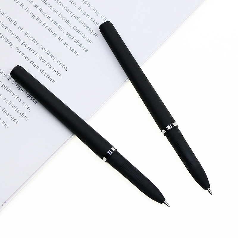 Promotional Customized Pen Black Gel Pen Rubber Coated Pen 0.5mm