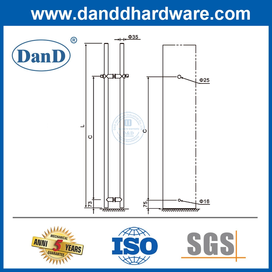 Lange Doppelseitige Edelstahl Hotel Glas Hardware Fittings Tor Hebel Griff Glas Tür Schlüssel Verriegelung Schlösser ziehen Griff mit Schleuse