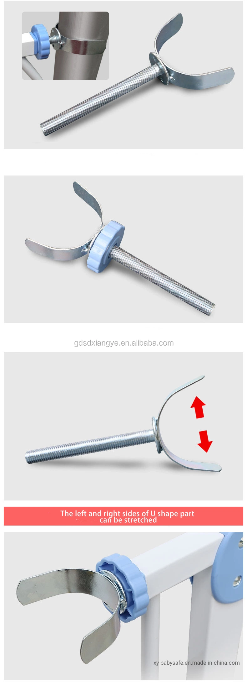 Extended Baby Gate U Shaped Part for Stairs Bonus Kit